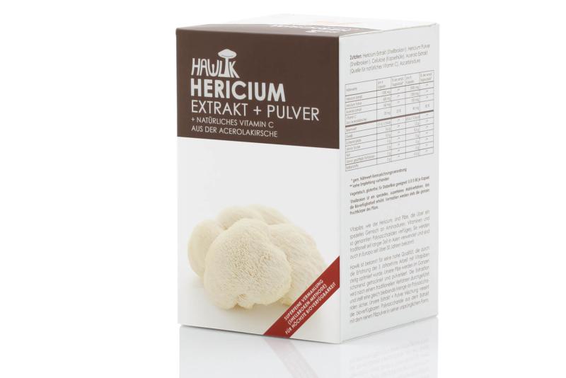 Hericium Extrakt + Pulver, 120 Kapseln | Original Hawlik